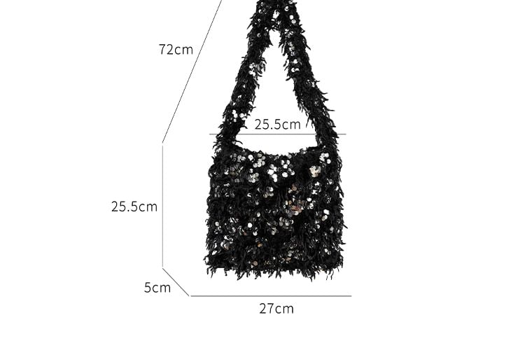 Crossbody Sequin Fringed Bag