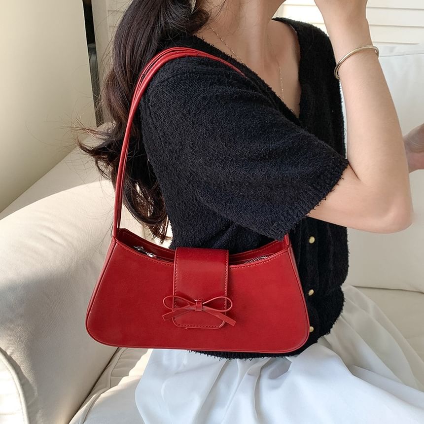 Bag Bow Faux Shoulder Leather