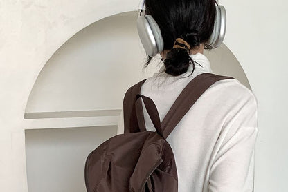 Backpack Plain Buckled Nylon