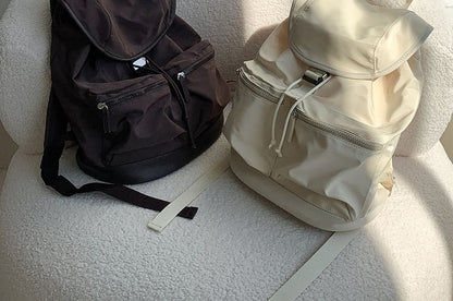 Backpack Plain Buckled Nylon