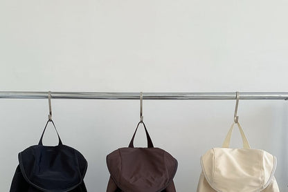 Backpack Plain Buckled Nylon