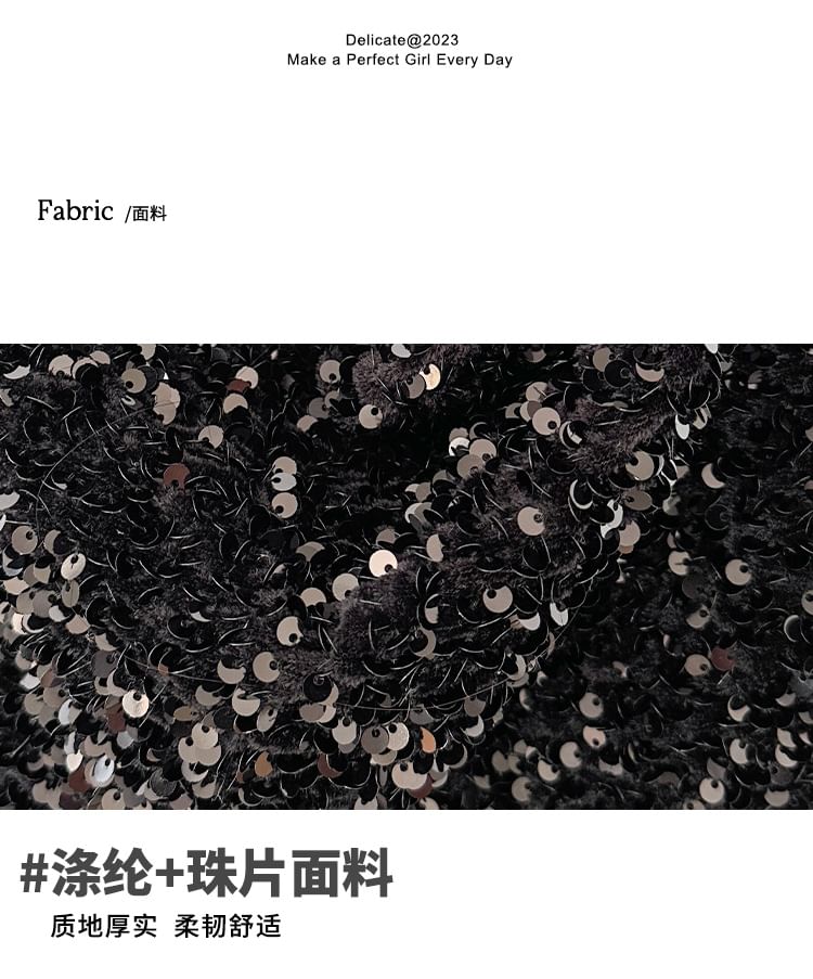 Sequin Crossbody Chain Strap Bag