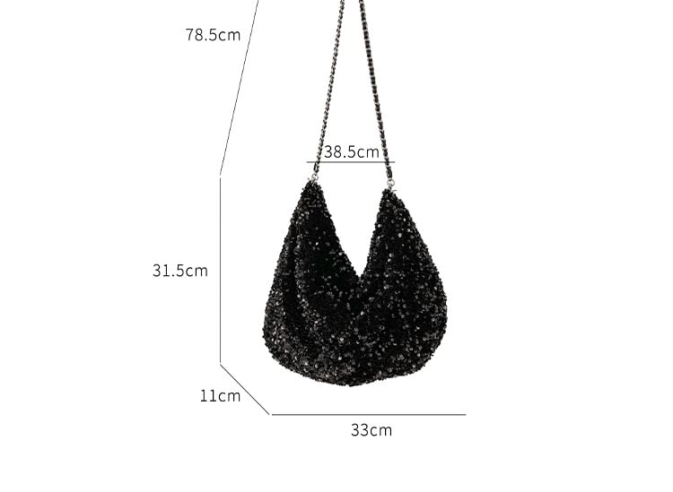 Sequin Crossbody Chain Strap Bag