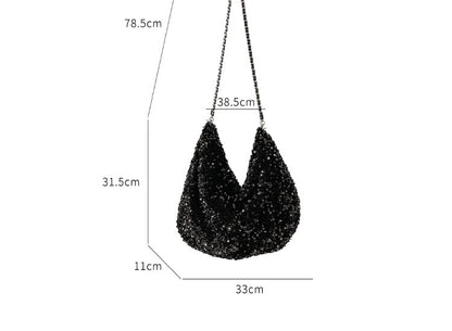 Sequin Crossbody Chain Strap Bag