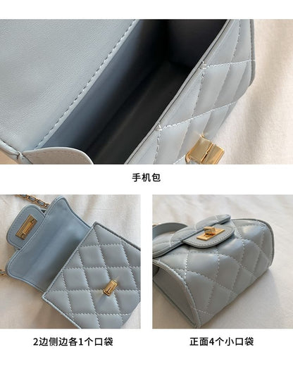 Strap Chain Bag Crossbody Flap Quilted