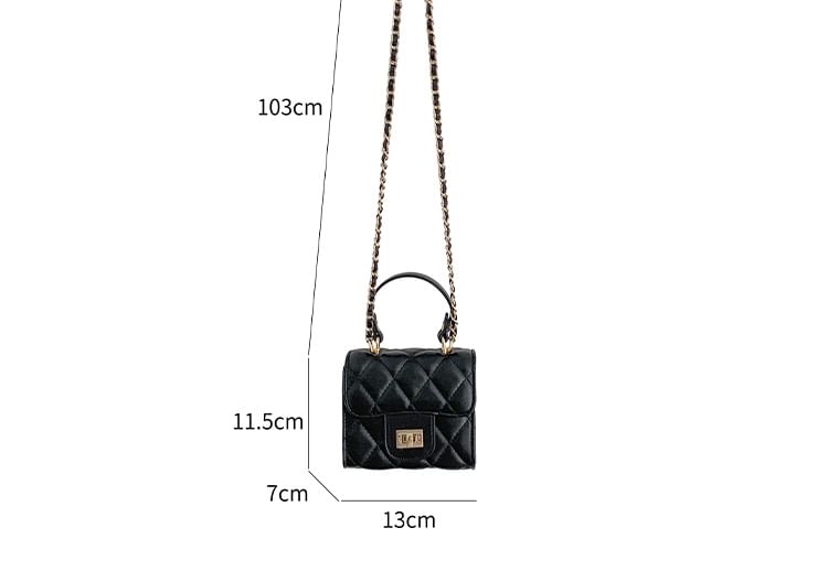 Strap Chain Bag Crossbody Flap Quilted