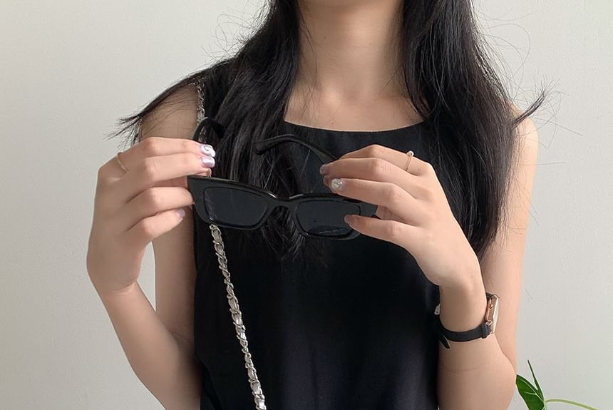 Quilted Crossbody Bag Strap Chain Heart