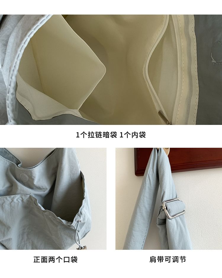 Bag Drawstring Crossbody Nylon Plain