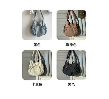 Bag Drawstring Crossbody Nylon Plain