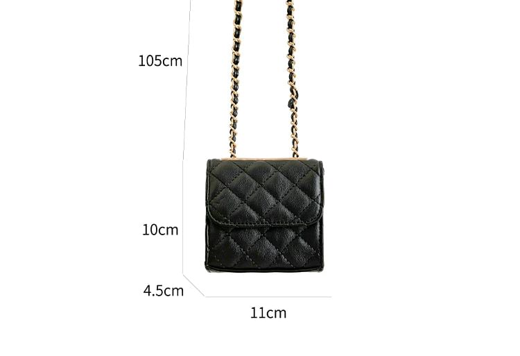 Crossbody Strap Bag Flap Quilted Chain