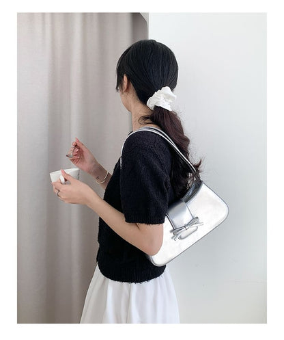 Leather Faux Shoulder Bow Bag