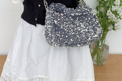 Sequin Top Bag Handle Crossbody