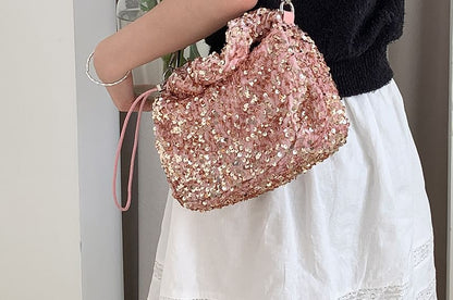 Sequin Top Bag Handle Crossbody