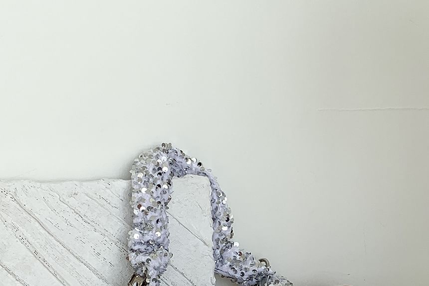 Sequin Top Bag Handle Crossbody