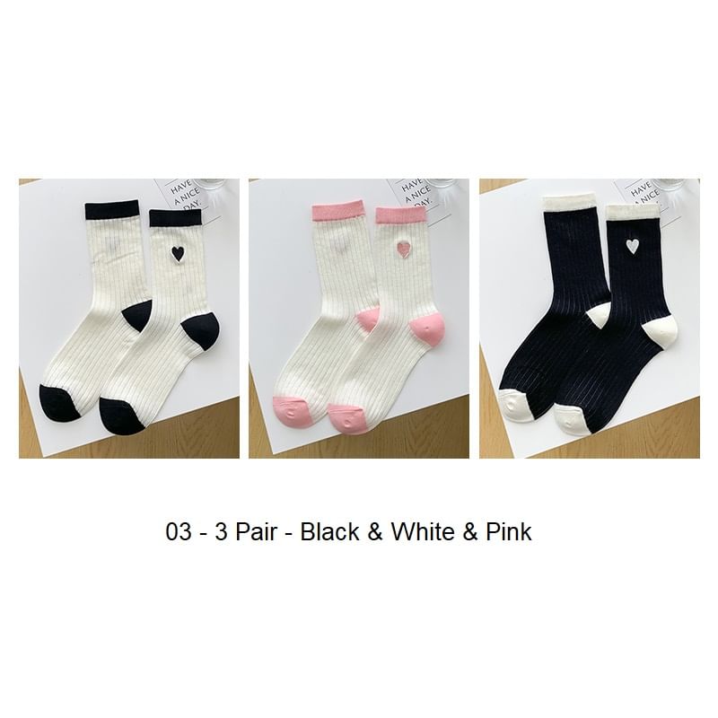 Two Tone Crew Socks Set