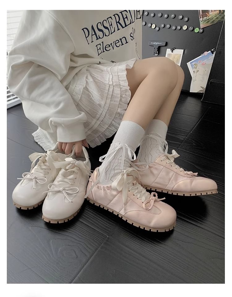 Bow Lace-Up Sneakers