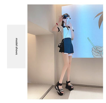 Platform Wedge Rhinestone Sandals