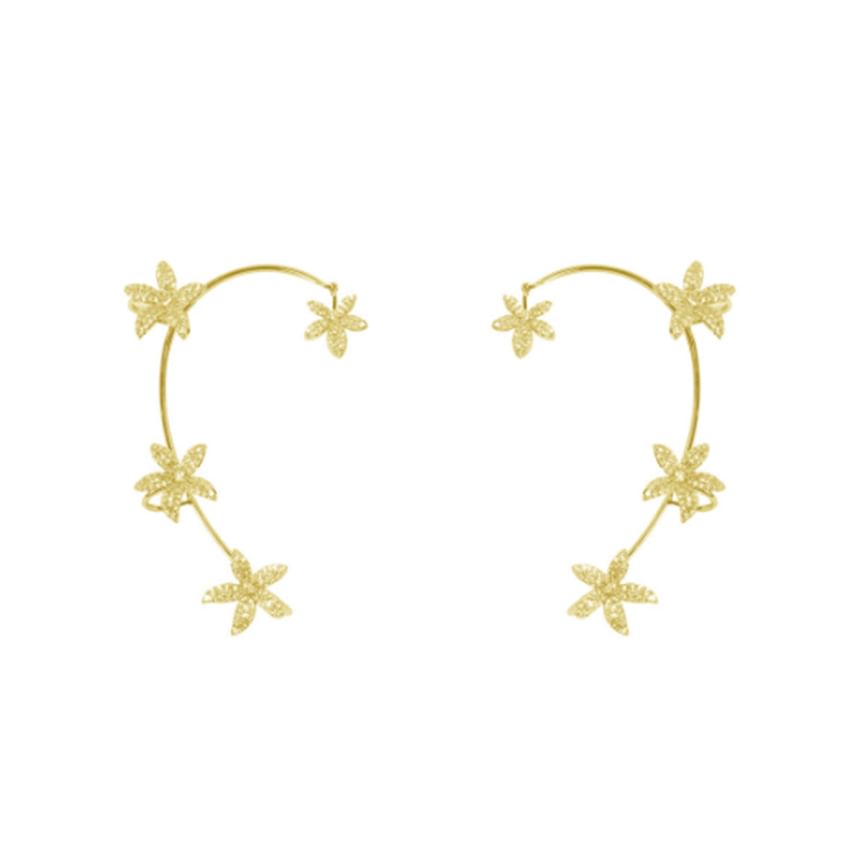 Ear Rhinestone Floral Cuff
