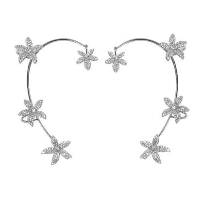Ear Rhinestone Floral Cuff