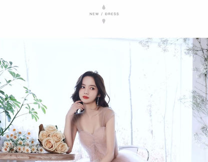 A-Line Strapless Mesh Evening Gown