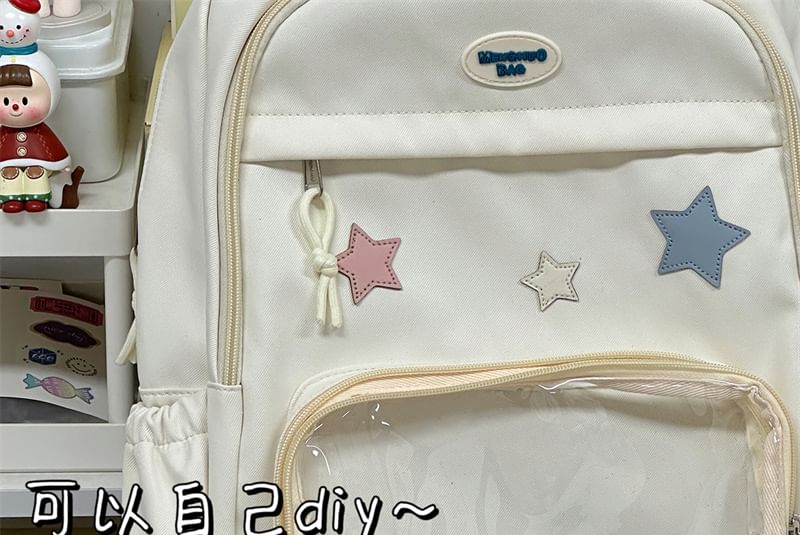 Star Applique PVC Panel Backpack / Tote Bag / Bag Charm / Coin Purse / Set