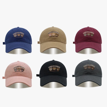 Baseball Embroidered Cap Bear