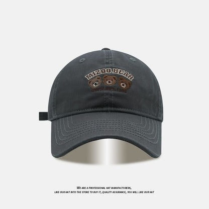 Baseball Embroidered Cap Bear