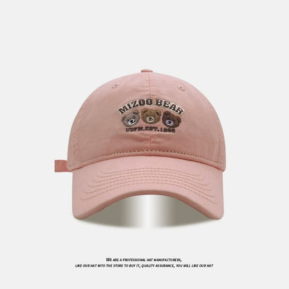 Baseball Embroidered Cap Bear