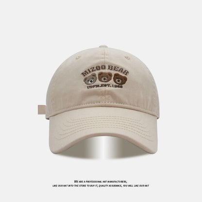 Baseball Embroidered Cap Bear