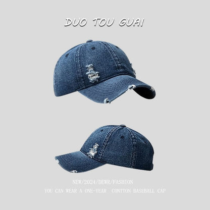Baseball Distressed Washed Denim Cap