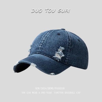 Baseball Distressed Washed Denim Cap