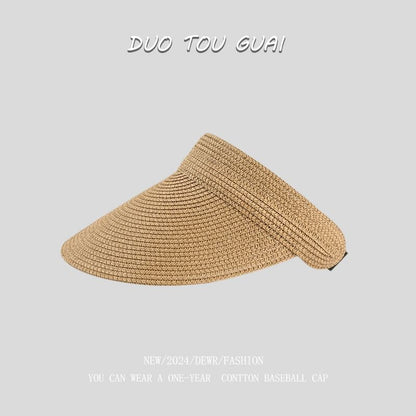 Straw Visor Sun Woven