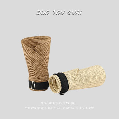 Straw Visor Sun Woven