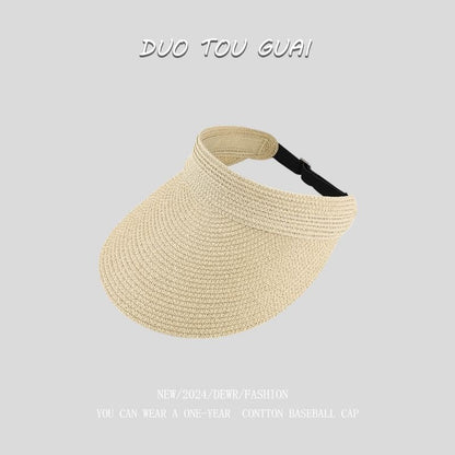 Straw Visor Sun Woven