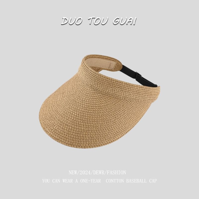 Straw Visor Sun Woven
