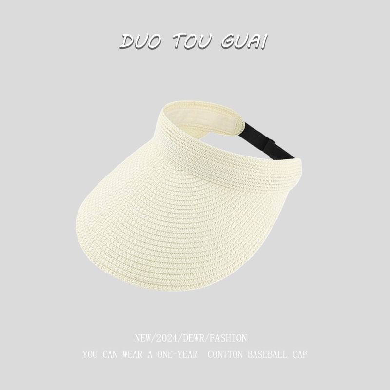 Straw Visor Sun Woven