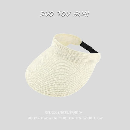 Straw Visor Sun Woven