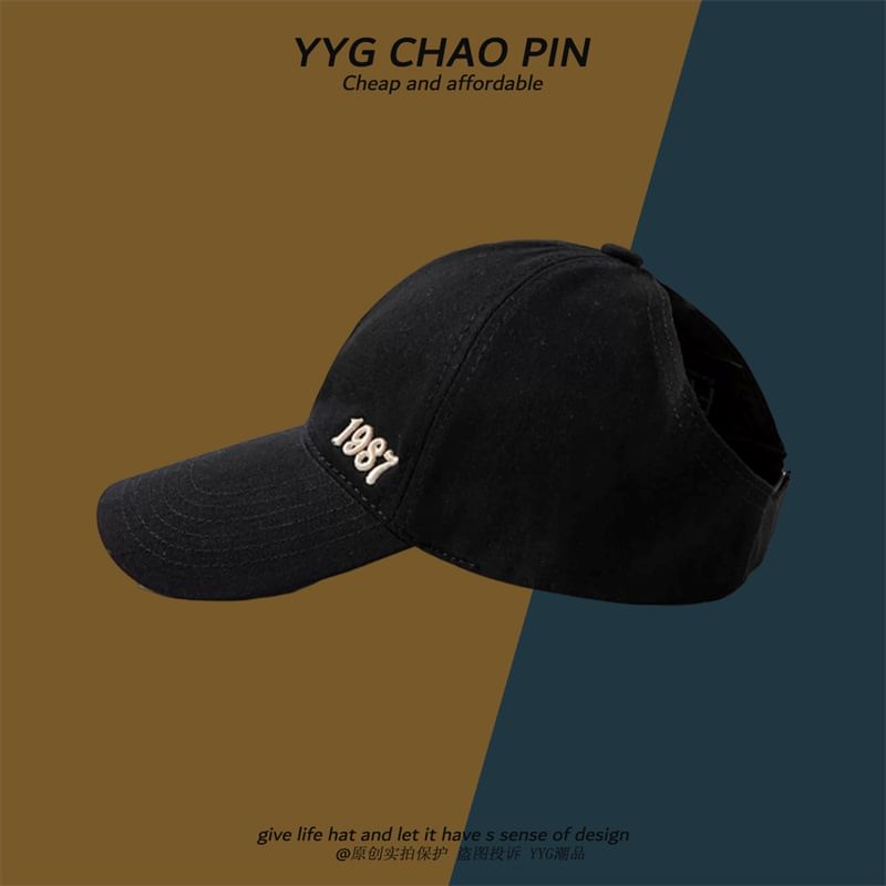 Open Top Baseball Number Cap Embroidered
