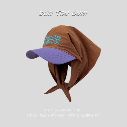 Baseball Cap with Embroidered Tone Headkerchief Two Lettering