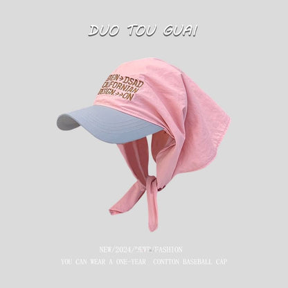 Baseball Cap with Embroidered Tone Headkerchief Two Lettering