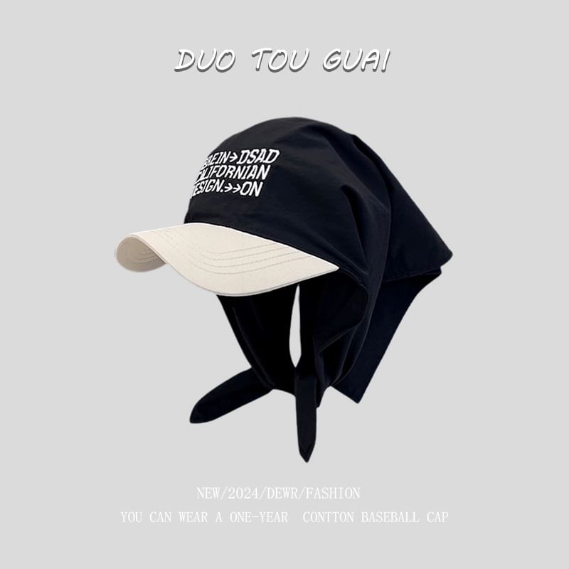 Baseball Cap with Embroidered Tone Headkerchief Two Lettering