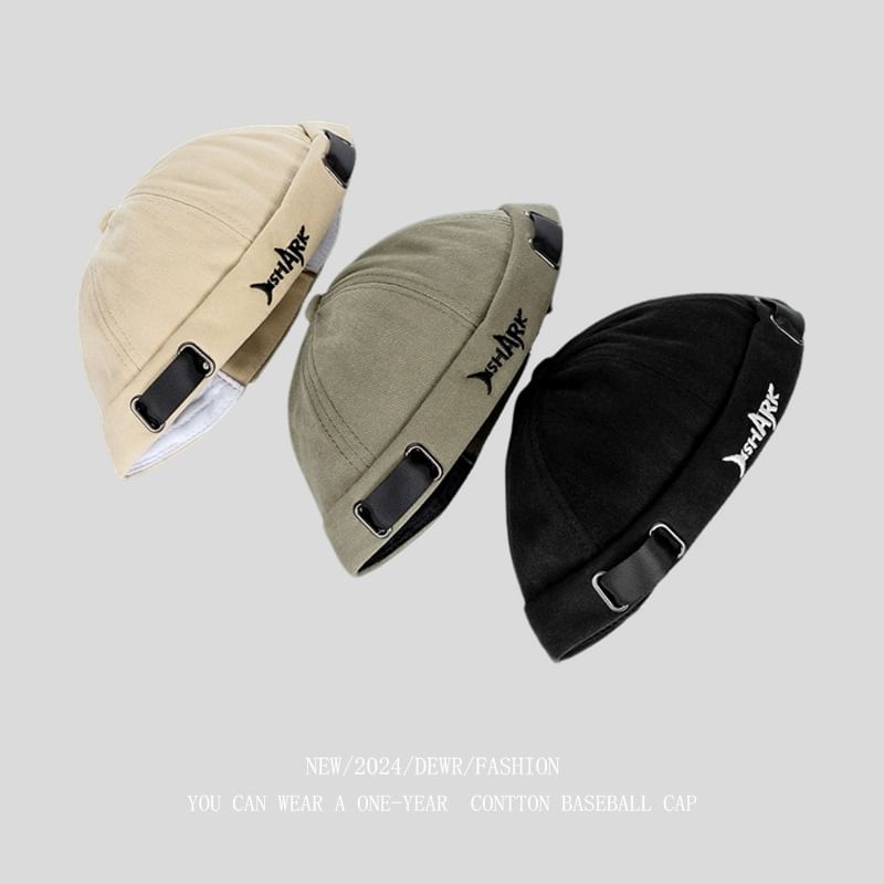 Embroidered Lettering Brimless Hat