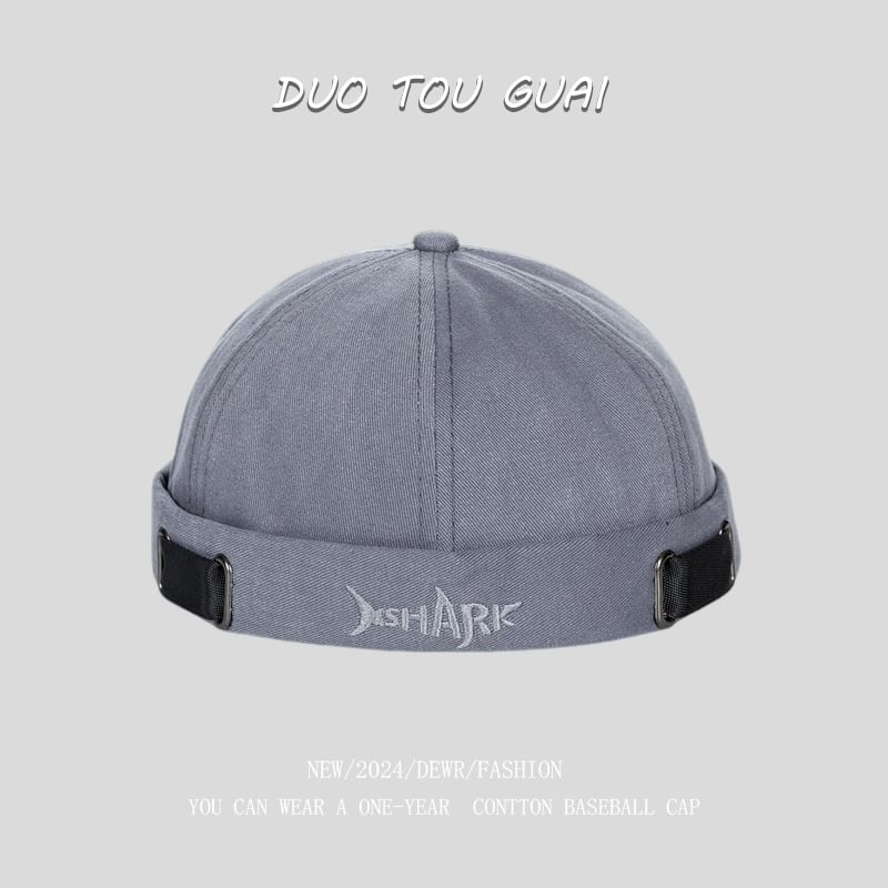 Embroidered Lettering Brimless Hat