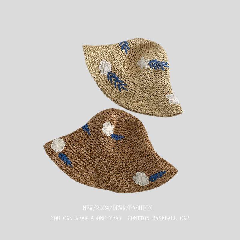 Accent Floral Woven Hat Sun
