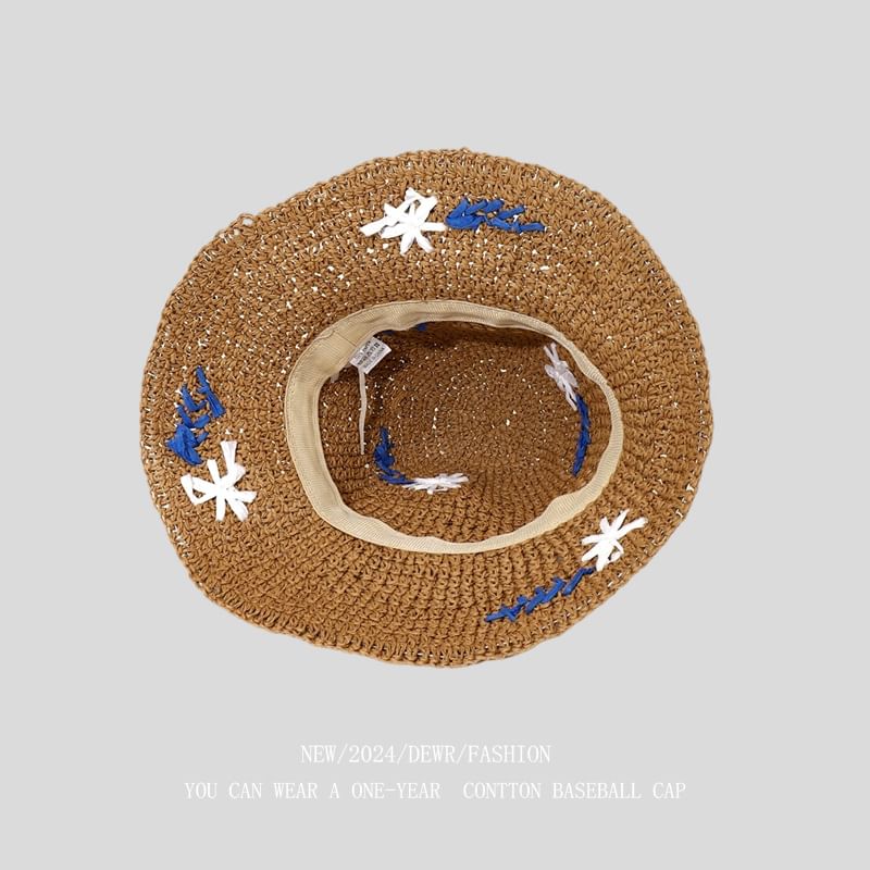 Accent Floral Woven Hat Sun