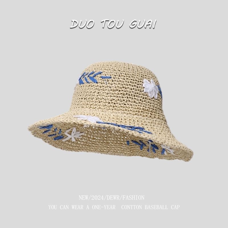 Accent Floral Woven Hat Sun