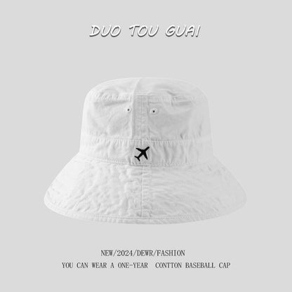 Plane Bucket Embroidered Hat