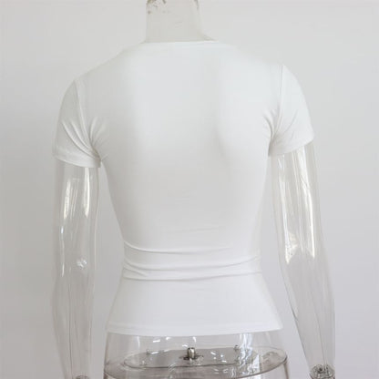 Plain T-Shirt Short-Sleeve Neck Round