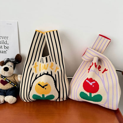 Flower Tote Bag Knit