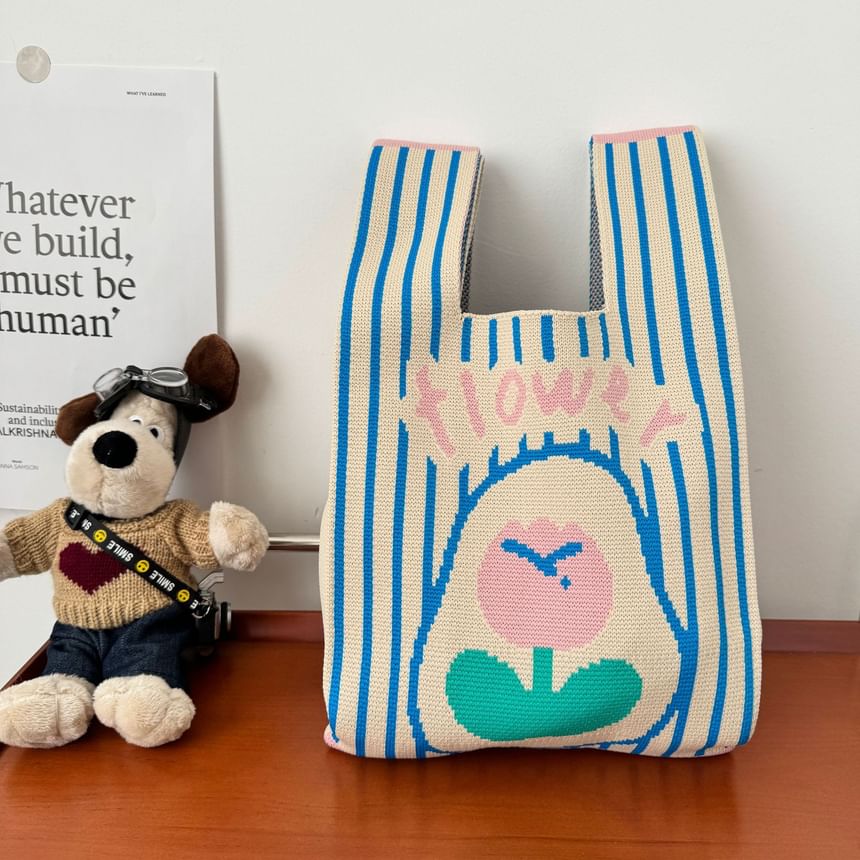 Flower Tote Bag Knit